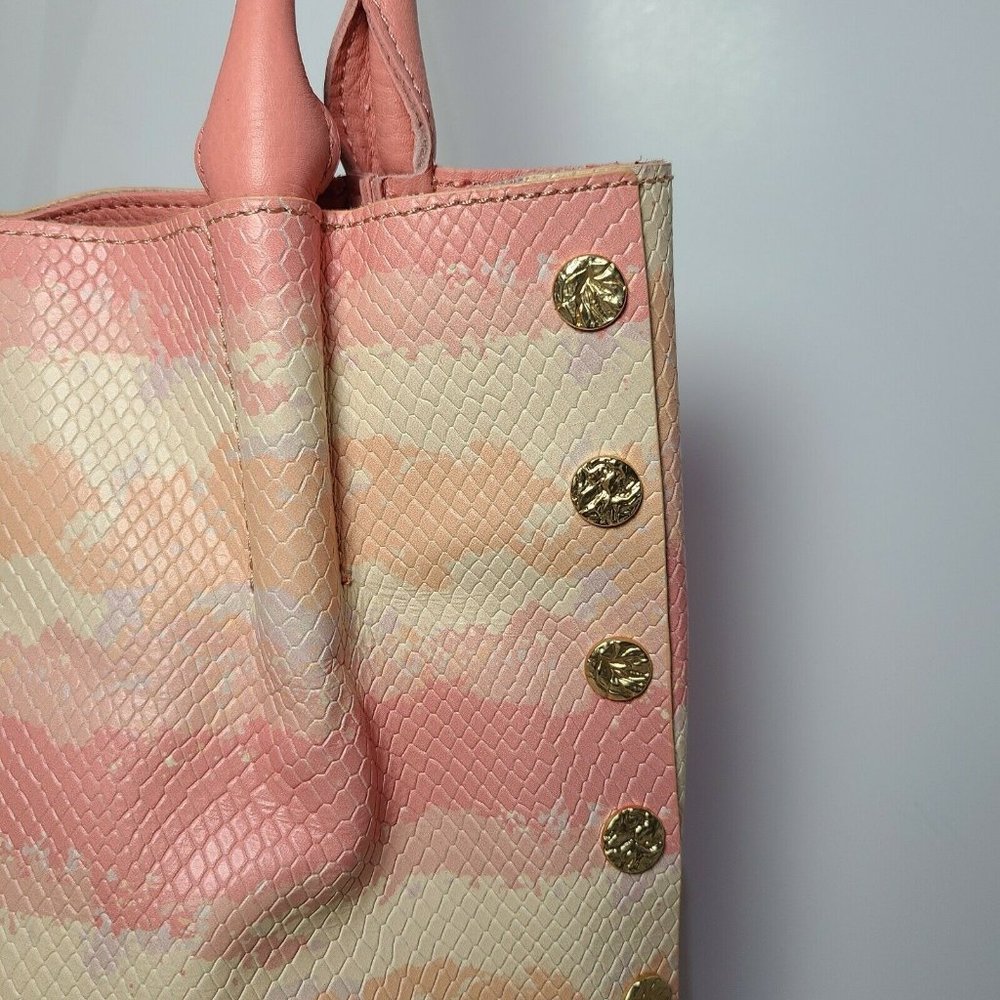 Hammitt Oliver Medium Tote Pink Himalayan Snake Hobo Leather Bag 10W"x13H" new - Picture 3 of 12